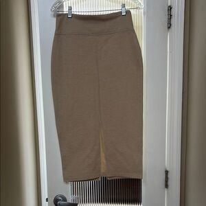 Lou & Grey Tan Midi Pencil Skirt for Work